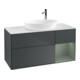 V&B Meuble sous lavabo Finion 120 cm, Placage bois, chêne naturel mat laqué, mat bleu laqué-1