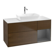 V&B Meuble sous lavabo Finion 120 cm, placage bois, chêne sauvage, laqué mat-1