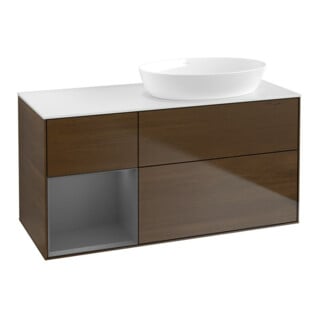 V&B Meuble sous lavabo Finion 120 cm, placage bois, chêne sauvage verni mat