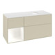 V&B Meuble sous lavabo Finion 120 cm, placage bois, face blanche mate laquée, côtés gris mat laqués-4