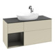 V&B Meuble sous-lavabo Finion 120 cm, placage bois, face bleue mate laquée, corps gris mate laqué-4
