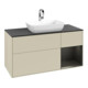 V&B Meuble sous lavabo Finion 120 cm, placage bois, face bleue mate laquée, côtés gris mat laqués
