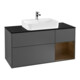 V&B Meuble sous lavabo Finion 120 cm, placage bois, face droite, anthracite mat-1