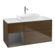 V&B Meuble sous lavabo Finion 120 cm, placage bois, finition laque, noyer veneer-1