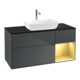 V&B Meuble sous lavabo Finion 120 cm, placage bois, gris clair mat, avec plan mat-1