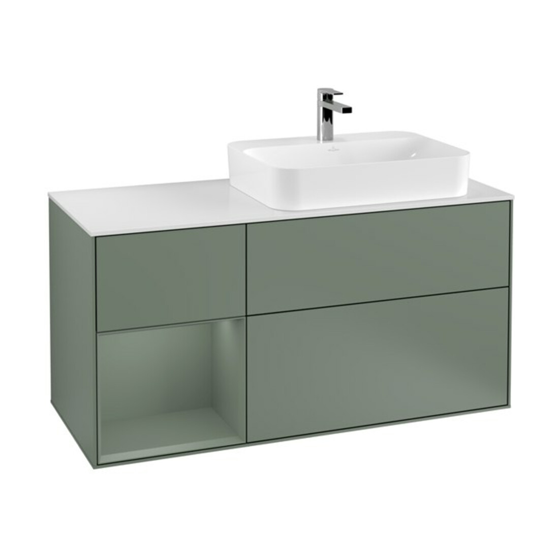 V&B Meuble sous lavabo Finion 120 cm, placage bois, laqué à l'avant, huilé et laqué