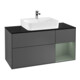 V&B Meuble sous lavabo Finion 120 cm, placage bois, laqué, anthracite m-1