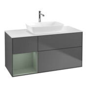 V&B Meuble sous lavabo Finion 120 cm, placage bois, laque, anthracite m.-1