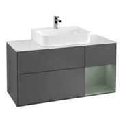 V&B Meuble sous lavabo Finion 120 cm, placage bois, laqué anthracite mat