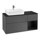 V&B Meuble sous-lavabo Finion 120 cm, placage bois, laque anthracite mat-1