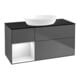 V&B Meuble sous lavabo Finion 120 cm, placage bois, laqué blanc, anthracite m-1