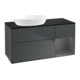 V&B Meuble sous lavabo Finion 120 cm, placage bois, laqué blanc, avec plancher laqué-1