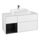 V&B Meuble sous lavabo Finion 120 cm, placage bois, laqué blanc brillant-1
