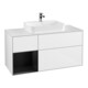 V&B Meuble sous lavabo Finion 120 cm, placage bois, laqué blanc brillant-1