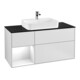V&B Meuble sous lavabo Finion 120 cm, placage bois, laqué blanc, laqué blanc-1