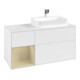 V&B Meuble sous lavabo Finion 120 cm, placage bois, laque blanc mat-3