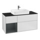 V&B Meuble sous lavabo Finion 120 cm, placage bois, laqué blanc mat-1