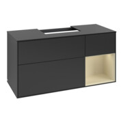 V&B Meuble sous lavabo Finion 120 cm, placage bois, laque blanc mat-3