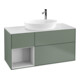 V&B Meuble sous lavabo Finion 120 cm, placage bois, laqué blanc, olivier laqué-1