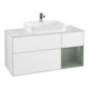 V&B Meuble sous lavabo Finion 120 cm, placage bois, laque blanche brillante-1