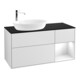 V&B Meuble sous lavabo Finion 120 cm, placage bois, laqué brillant blanc, blanc mat lacqué-1