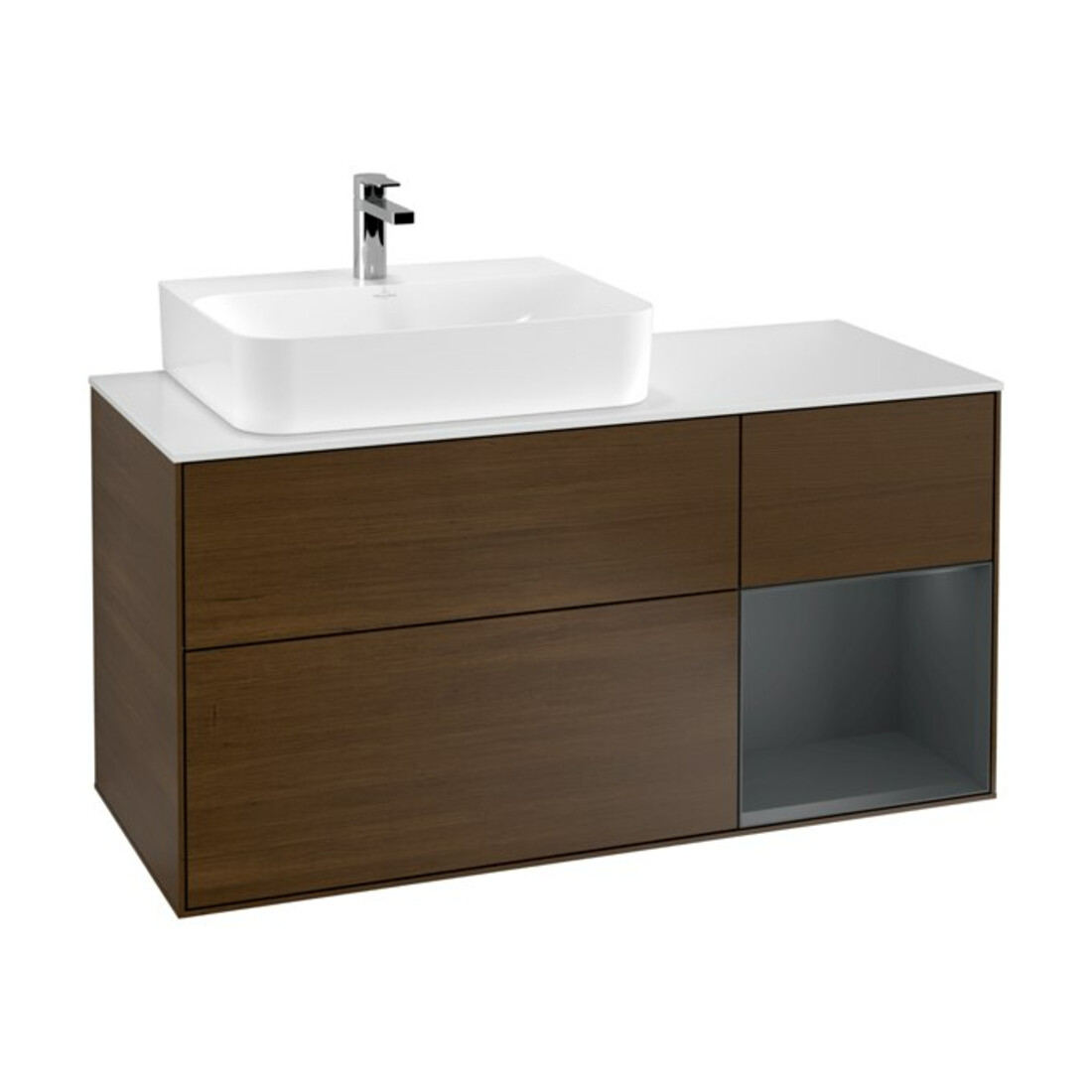 V&B Meuble sous lavabo Finion 120 cm, placage bois, laqué, chêne naturel