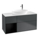 V&B Meuble sous lavabo Finion 120 cm, placage bois, laque gris bleu mat-1