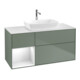 V&B Meuble sous lavabo Finion 120 cm, placage bois, laque grise, olivier mat laqué-1