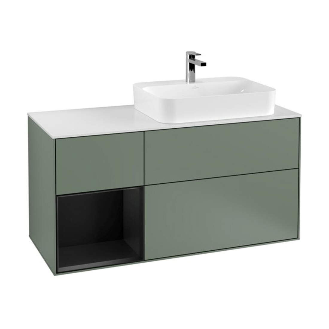 V&B Meuble sous lavabo Finion 120 cm, placage bois, laqué, huile, laqué