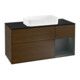 V&B Meuble sous lavabo Finion 120 cm, placage bois, laqué, noyer veiné-1