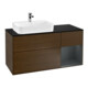 V&B Meuble sous-lavabo Finion 120 cm, placage bois, laque, noyer veinée-1