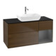 V&B Meuble sous lavabo Finion 120 cm, placage bois, laqué, noyer veneer-1