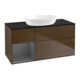V&B Meuble sous lavabo Finion 120 cm, placage bois, laqué, noyer veneer-1
