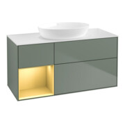 V&B Meuble sous-lavabo Finion 120 cm, placage bois, laqué or, huile, laqué