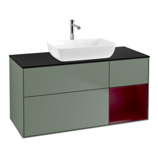 V&B Meuble sous lavabo Finion 120 cm, placage bois, laque régulière, huile laquée