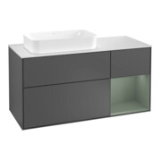 V&B Meuble sous lavabo Finion 120 cm, placage bois, laque rouge, anthracite m