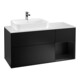 V&B Meuble sous lavabo Finion 120 cm, placage bois, laque rouge et bleu-1