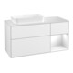 V&B Meuble sous-lavabo Finion 120 cm, placage bois, laque rouge/gris/blanc, laque brillante blanche-1