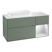 V&B Meuble sous lavabo Finion 120 cm, placage bois, laqué rouge, huile et laqué-1