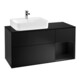 V&B Meuble sous lavabo Finion 120 cm, placage bois, laque rouge, laque bleue-1