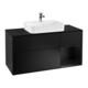 V&B Meuble sous lavabo Finion 120 cm, placage bois, laque rouge, laque bleue-1