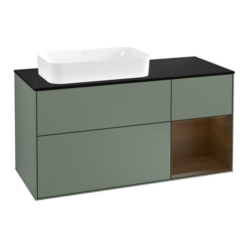 V&B Meuble sous lavabo Finion 120 cm, placage bois m, chêne verni, huile m Lac