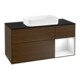 V&B Meuble sous lavabo Finion 120 cm, placage bois m, laque brillante blanc, noyer veneer-1
