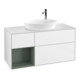 V&B Meuble sous lavabo Finion 120 cm, placage bois m, rangement ouvert m laque, laque blanc brillant-1