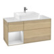 V&B Meuble sous-lavabo Finion 120 cm, placage bois m, tiroir gauche blanc m Lac, Oa ven-1