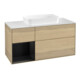 V&B Meuble sous lavabo Finion 120 cm, placage bois m, tiroir gauche bleu m laqué, Oa ven-1