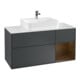 V&B Meuble sous lavabo Finion 120 cm, placage bois, noyer régulier, mat brillant Lac-1