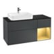 V&B Meuble sous lavabo Finion 120 cm, placage bois, poignée droite, mat bleu, mat laqué-1
