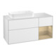 V&B Meuble sous lavabo Finion 120 cm, placage bois, porte droite, blanc brillant, laqué-1