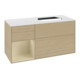V&B Meuble sous lavabo Finion 120 cm, placage bois, porte gauche, gris mat laqué, ouverture à ven-4